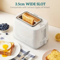 HOMCOM Kettle and Toaster Set, 1.7L 3000W Rapid Kettle with Limescale Filter, 2 Slice Toaster with 7 Browning Controls, Cream(m-8)