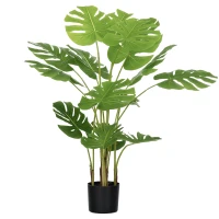 HOMCOM Sztuczna Roślina, 120 cm Sztuczna Monstera z Doniczką, PE-Mech, Sztuczne Drzewo Jak Żywe, Roślina Pokojowa do Salonu, Zielona(m-11)