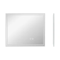 kleankin LED Bathroom Mirror with Lights, Illuminated Makeup Mirror, Vanity Mirror with 3 Colour, Smart Touch, Anti-Fog(m-1)