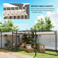 Pergola 3x3m, metalowa, beżowa, zadaszenie do ogrodu(m-4)