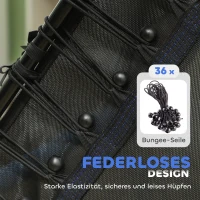 HOMCOM Trampolina dla dzieci, Ø163,5 cm, z siatką bezpieczeństwa, obicie, stal, do 50 kg, Czarny & Niebieski(m-5)