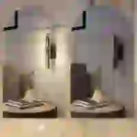 HOMCOM Zestaw 2 Lamp Ściennych, Wewnętrzne Lampy Ścienne LED z Regulacją, Design Siatki, 3 Kolory Światła, Lampka Nocna, Lampka do Korytarza dla Salonu, Sypialni, Metal, Czarny(m-5)