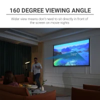 Ekran Projekcyjny HOMCOM 244 x 183 cm 120 Cali 4:3/ 16:9 Manualny Rollo do Kina Domowego i Prezentacji Biznesowych(m-5)