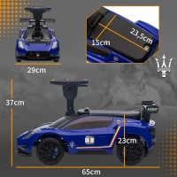 AIYAPLAY Ride on Sliding Car, Baby Push Car Licensed Maserati GT2 with Under Seat Storage, Music, Horn, Foot to Floor Toddler Car for 18-60 Months, Blue(m-3)
