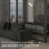 HOMCOM LED Floor Lamp, Standing Lamp with Remote & Touch Control, Stepless Dimmable Colours Temperature & Brightness, 360° Adjustable Gooseneck, 1 Hour Timer, Memory Function for Living Room, Black(m-5)