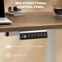 HOMCOM Electric Standing Desk Frame, Height Adjustable Sit Stand Desk Frame with Dual Motors, Memory Smart Panel and Collision Protection, Easy Assembly, White(m-6)