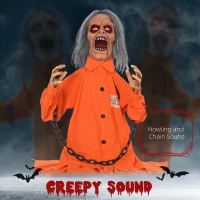 85 cm Dekoracja Halloween, Straszny Więzień z LED i Dźwiękiem(m-4)