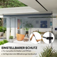 Markiza ręczna z regulacją wysokości, 3m, szary kolor(m-5)