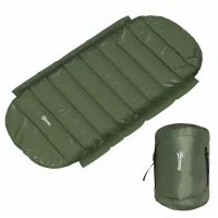 Outsunny Schlafsack, wasserdicht, leicht, gefüttert, Isolierung bis -20° C, 200L x 85B x 15H cm, Dunkelgrün(m-10)