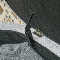 HOMCOM Ławka Tapicerowana z Przestrzenią do Przechowywania, Wygląd Teddy-Vlies, Ławka do Sypialni na Drewnianych Nogach, dla Sypialni, Salonu, Korytarza, 116 x 41 x 40,5 cm, Jasnoszary(m-9)