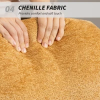 HOMCOM Fotel Bujany z Oparciem i Miejsce na Krawężnik, Żółty(m-7)