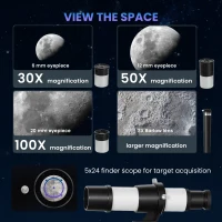 Teleskop Outsunny dla Początkujących Astronomów Dorosłych, Apertura 70mm, Montaż AZ, Refraktor Astronomiczny, Teleskop z Statywem, Biały(m-5)