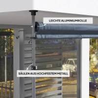 Markiza ręczna z regulacją wysokości, 3m, szary kolor(m-6)