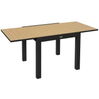 Outsunny Stół ogrodowy Stół do jedzenia dla 6 osób Stół tarasowy Rozkładany stół balkonowy do 70 kg żółty 81/162 x 80 x 75 cm(m-11)