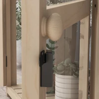 Outsunny Szklarnia drewniana Doniczka 2-poziomowa szklarnia z podwójnymi drzwiami, oknem dachowym, wiatroodporna donica, do ogrodu, balkonu, natury, 103 x 61 x 103 cm(m-8)