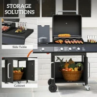 Grill gazowy 12,2 kW, 3+1 palniki, stal nierdzewna, wózek(m-6)