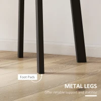 HOMCOM Stół obiadowy dla 2 osób, biała blat, metalowe nogi z nakładkami, Ø72 x 75H cm, Czarny(m-6)