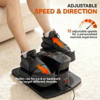 SPORTNOW Mini Orbitrek Domowy Podbiurkowy Elektryczny z Pilotem LED Wyświetlacz 12 Prędkości Antypoślizgowy Cichy Przenośny Trener Nóg dla Seniorów i Dorosłych(m-4)