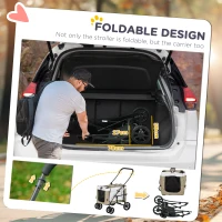 Wózek dla psa i kota 2w1, składany, do 10 kg(m-6)