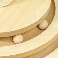 PawHut Cat Scratching Post, 69cm Cat Scratcher with Sisal Post, Interactive Track Ball Toy, Hanging Toy Ball, Feather, 4 in 1 Small Kitten Cat Scratch Post, Oak(m-9)