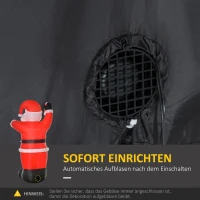 HOMCOM Nadmuchiwany Święty Mikołaj, Dekoracja Ogrodowa 2,4 m z Oświetleniem LED, Cukrowa Laska, Dekoracje Świąteczne dla Wnętrz i Zewnętrz(m-6)