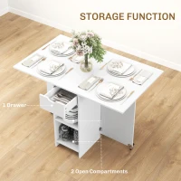 Składany stół kuchenny dla 2-4 osób z półkami, mobilny(m-5)