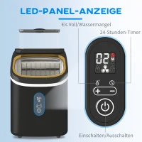 Maszyna do lodu 15 kg/24h, zbiornik 1,5L, czarna(m-5)