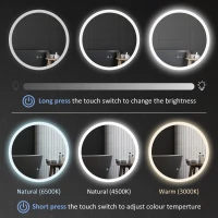 Lustro łazienkowe 60 cm, podświetlane, 3 kolory światła(m-5)