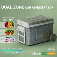 Kompresorowa lodówka elektryczna 33L z LED i kółkami(m-4)