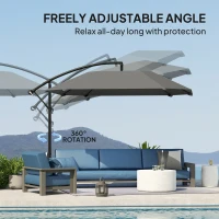 Parasolka ogrodowa 260 cm, aluminiowa, wodoodporna, z korbką(m-5)