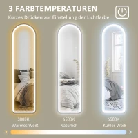 Lustro stojące 150 x 40 cm z oświetleniem LED, czarne(m-6)