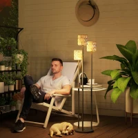 Lampa solarna rattanowa z czujnikiem, IP44, 3 tryby światła(m-2)