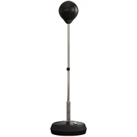 Zestaw do boksu z regulowanym stojakiem, rękawice, czarny(m-1)