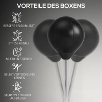 Zestaw do boksu z regulowanym stojakiem, rękawice, czarny(m-4)