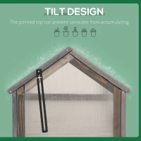 Mini szklarnia drewniana 90x52x49,5 cm, szara, wczesne siewy(m-6)