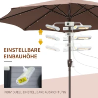 Outsunny Promiennik ciepła podczerwieni z trzema głowicami grzewczymi o mocy 1000 W Każda Grzejnik elektryczny z pilotem do ogrzewania pod parasolem, w namiocie Alu 87 x 75 x 22 cm(m-8)