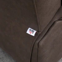 HOMCOM Fotel z Podnóżkiem do Relaksu, Obity Mikrofibrą w Wyglądzie Skóry, Konstrukcja Metalowa, Brązowy(m-9)