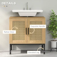 Szafka pod umywalkę kleankin, rattanowy wygląd, z półką(m-6)