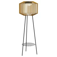 Outsunny Solarne oświetlenie drogowe, Zasilana przez USB Lampa ogrodowa LED z czujnikiem światła, Półka, Oświetlenie ogrodowe, Wodoszczelne IP44, do Balkonu, Tarasu, Metal, Brązowe(m-1)