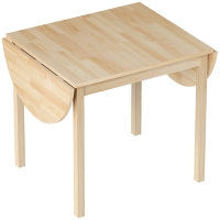 HOMCOM Składany stół kuchenny dla 6 osób z opcją rozkładania bocznych skrzydeł, Stół do małych przestrzeni, jadalni, kuchni 140 x 70 x 75 cm, Drewno naturalne