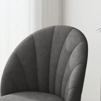 Zestaw 4 krzeseł jadalnianych HOMCOM w aksamitnym stylu, z ergonomicznym oparciem, nowoczesne krzesła tapicerowane na stalowych nogach, do jadalni, Ciemnoszare(m-9)