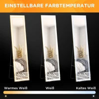 HOMCOM 2 w 1 Lusterko stojące, Lusterko ścienny, Lusterko w całości z oświetleniem LED, Lusterko garderobiane z aluminium, Lusterko do sypialni, salonu, Srebrny+Złoty, 40 x 37 x 156,5 cm(m-5)