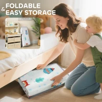 Składana Mata do Zabawy AIYAPLAY, Dwustronna Wodoodporna Mata, Miękka Piankowa Mata do Raczkowania dla Dzieci do Sypialni, Pokoju Dziecięcego i Sali Zabaw, 200 x 150 x 1,5 cm, Motyw Toru Samochodowego(m-7)