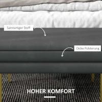 HOMCOM Ławka Tapicerowana z Przestrzenią do Przechowywania, Aksamit, Ławka z Nogami Stalowymi, Ławka na Buty, Pojemnik na Przedmioty do Salonu, Sypialni, Szary, 79,5 x 37,5 x 43 cm(m-4)