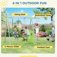 Huśtawka 4 w 1, metalowa konstrukcja, z huśtawką, dla dzieci(m-4)