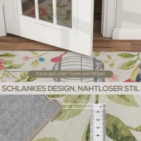 Dywan HOMCOM, maszynowo pralny, antypoślizgowy do salonu i sypialni, 200 x 140 cm, Kremowy+Różowy(m-6)