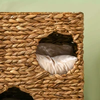 Domek dla kota, 76 cm, 3 kryjówki, poduszka, jasnobrązowy(m-9)