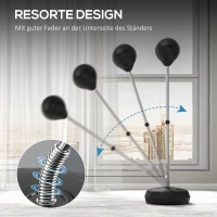 Zestaw do boksu z regulowanym stojakiem, rękawice, czarny(m-7)