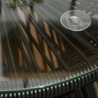 Stolik kawowy rattanowy, okrągły, metalowy design, elegancki(m-8)