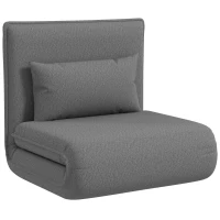 Sofa 3 w 1 HOMCOM, rozkładane, tapicerowane, ciemnoszare(m-1)